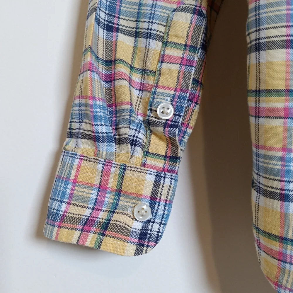 Kids Ralph Lauren Yellow Multi Plaid Cotton Oxford Shirt Size 6